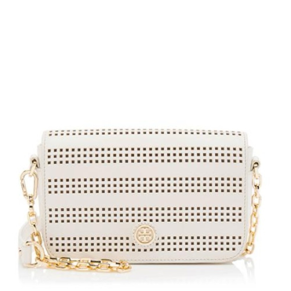 Tory Burch Perforated Leather Robinson Chain Shoulder Bag